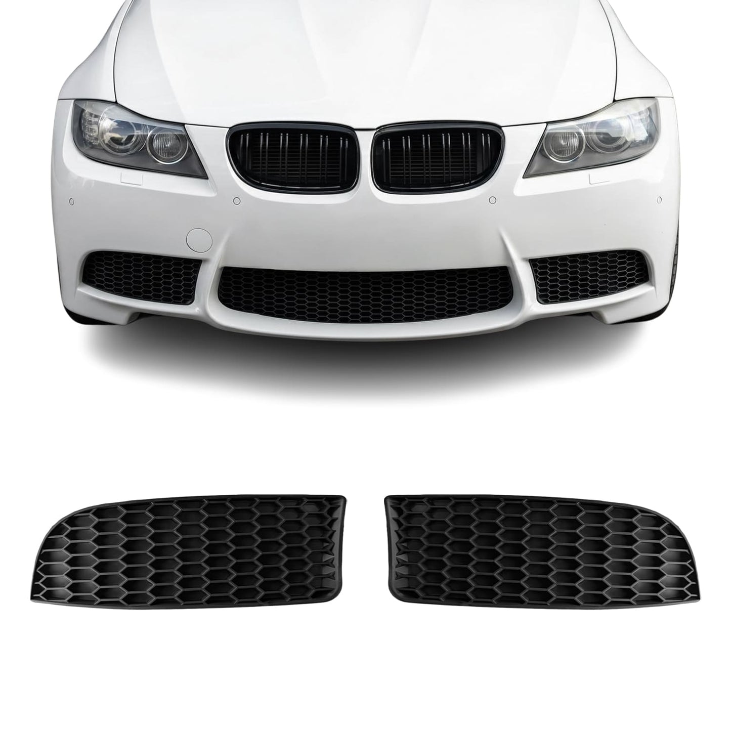 BMW E90 / E91 / E92 / E93 Sumuvalojen peitelevysarja M3-tyyliseen etupuskuriin