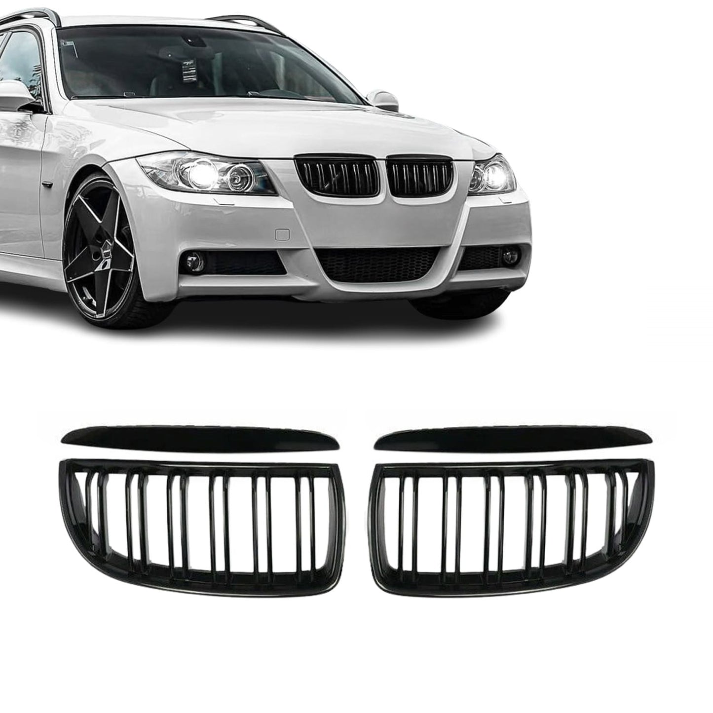BMW E90 E91 M3-Look kiiltävän mustat munuaiset