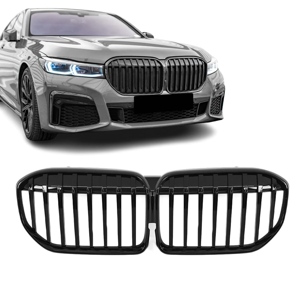 BMW G11 G12 LCI, kiiltävän mustat munuaiset