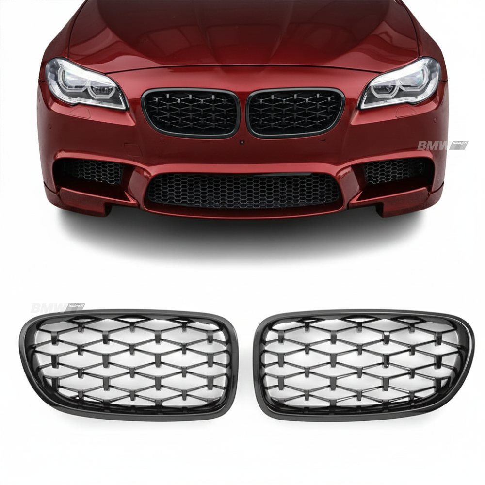 BMW F10 F11 Diamond Munuaiset Kiiltävä Musta