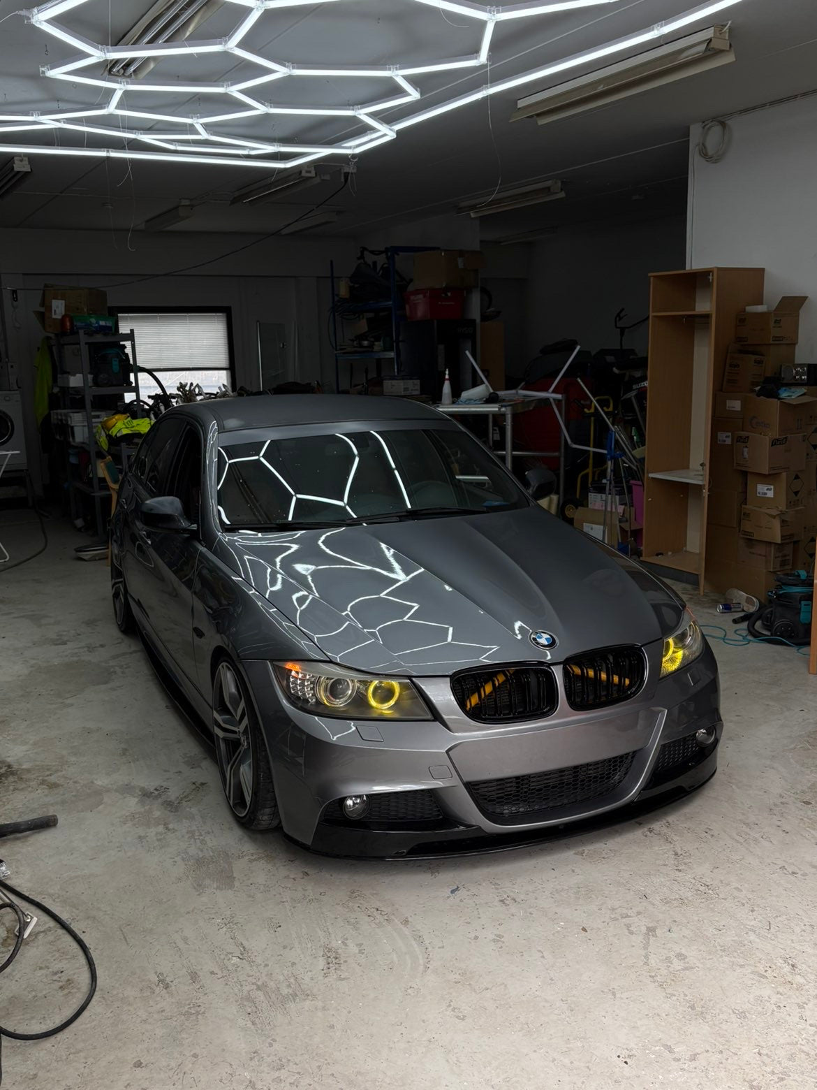 BMW E90 E91 LCI M-performance look gloss black front lip