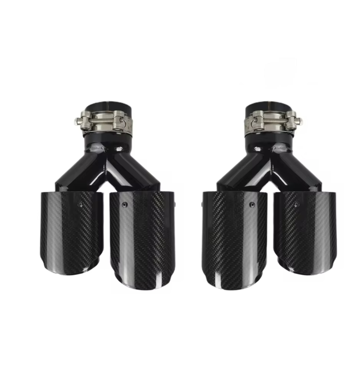 BMW yleismalliset hiilikuitu putkenpäät 2+2 liitos 60mm ulostulo 2x89mm