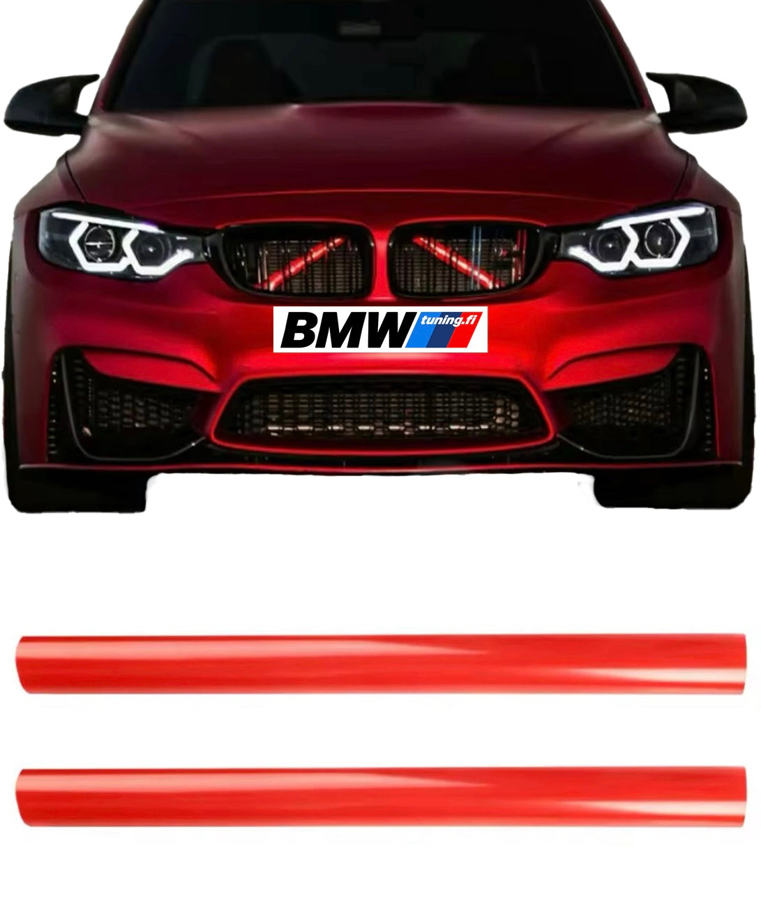 BMW (F10 F11 F20 F21 F30 F31 E90 E92) V-tukirautojen kuoret munuaisten taakse (punainen)