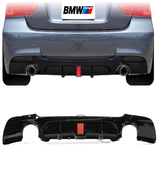 BMW E90 E91 05-13 M-Performance takapuskurin diffuusori jarruvalolla kiiltävän musta