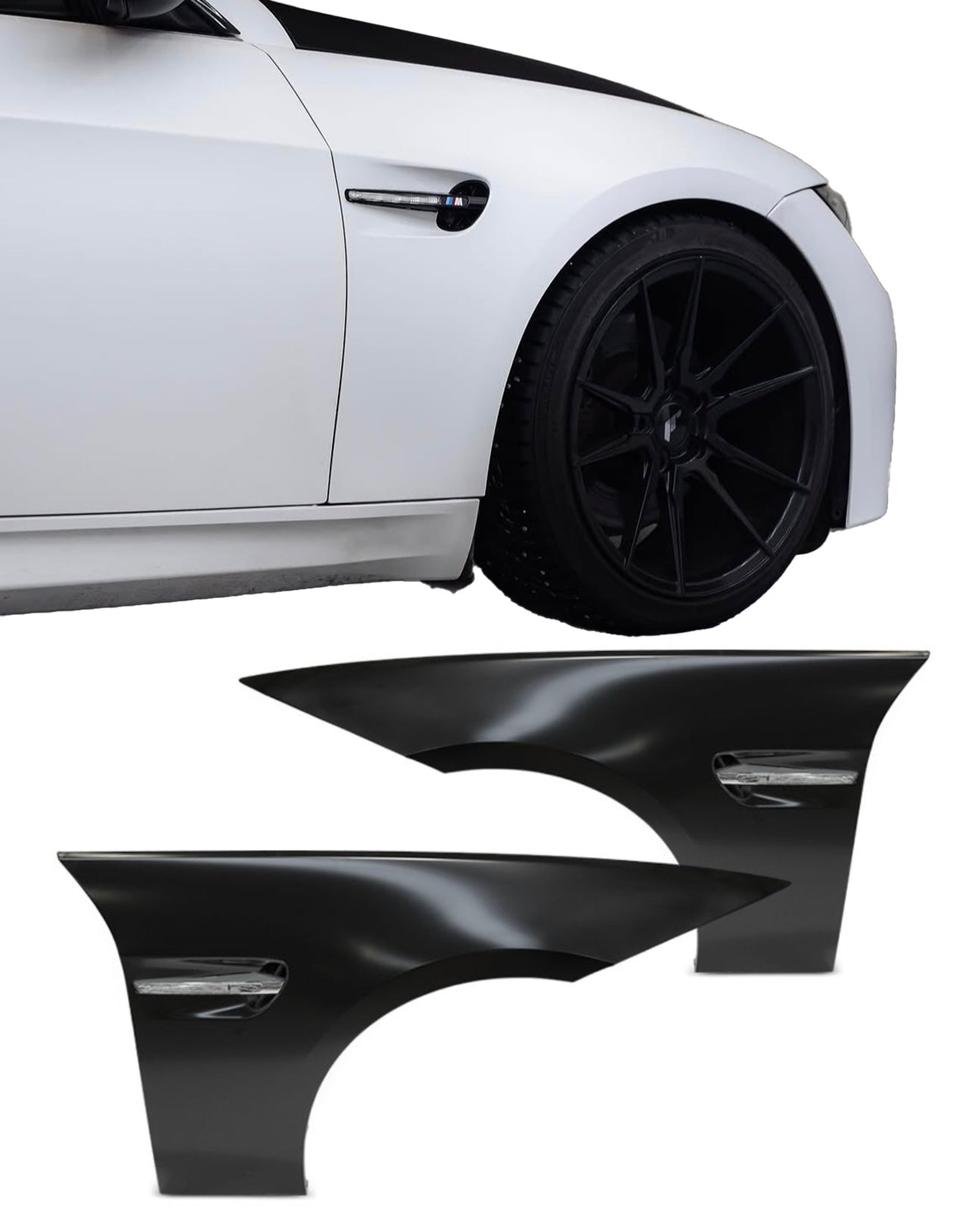 BMW E90 / E91, M3-Look etulokasuojat LED-vilkuilla