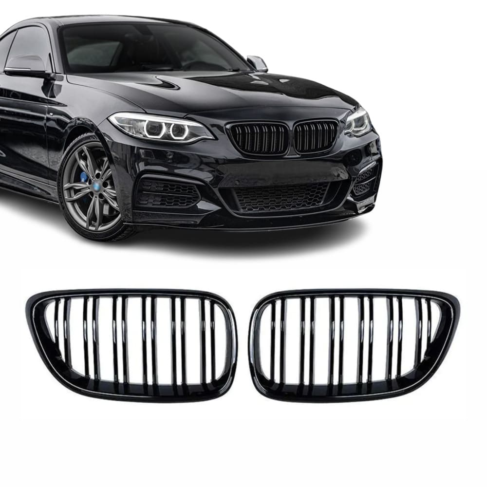 BMW F22 F23, kiiltävän mustat M-Look munuaiset