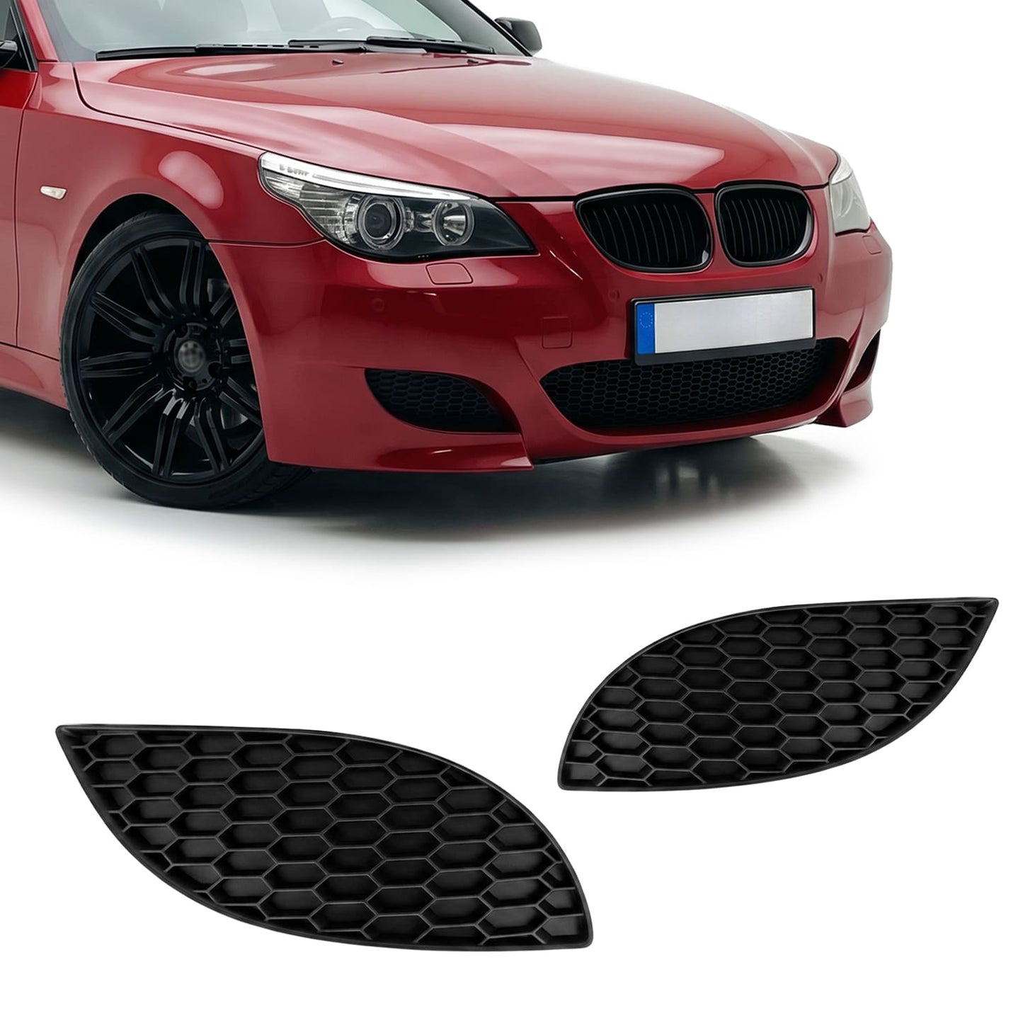 BMW E60 / E61 Sumuvalojen peitelevysarja M5-tyyliseen etupuskuriin