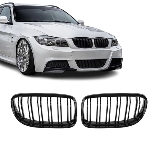 BMW E90 E91 LCI, M3-Look kiiltävän mustat munuaiset
