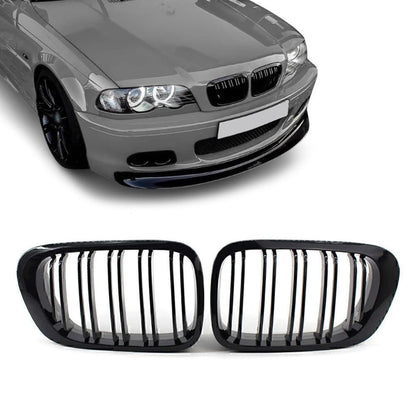 BMW E46, kiiltävän mustat munuaiset Coupe / Avoauto