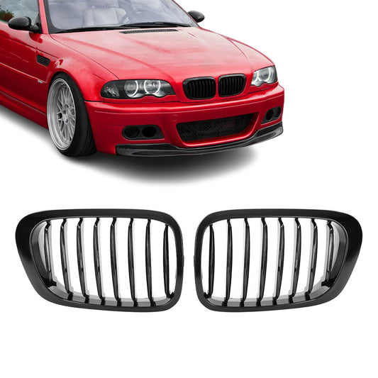 BMW E46, kiiltävän mustat munuaiset single Coupe / Avoauto 99-03