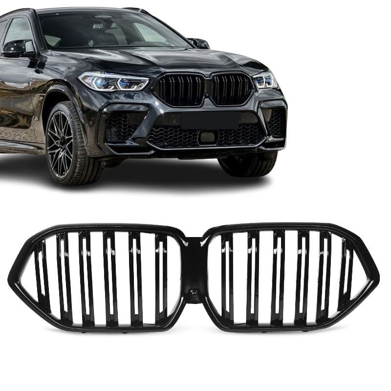 BMW X6 G06, M look kiiltävän mustat munuaiset
