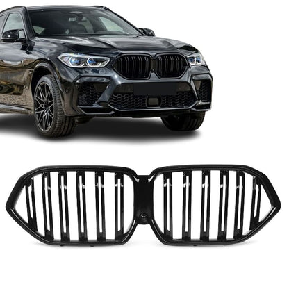 BMW X6 G06, M look kiiltävän mustat munuaiset