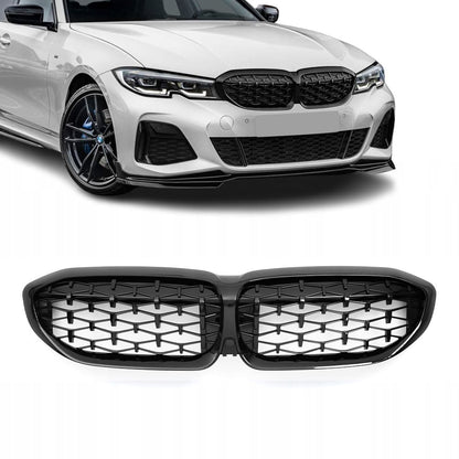 BMW G20 G21 kiiltävän mustat Diamond-munuaiset, Mustat yksityiskohdat