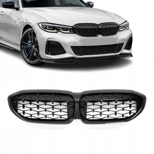 BMW G20 G21 kiiltävän mustat Diamond-munuaiset, Mustat yksityiskohdat