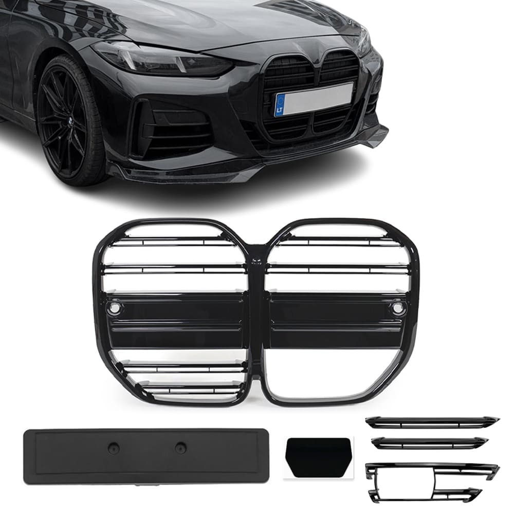 BMW G22 G23 Gloss Black M-look Kidney Grilles with ACC hole