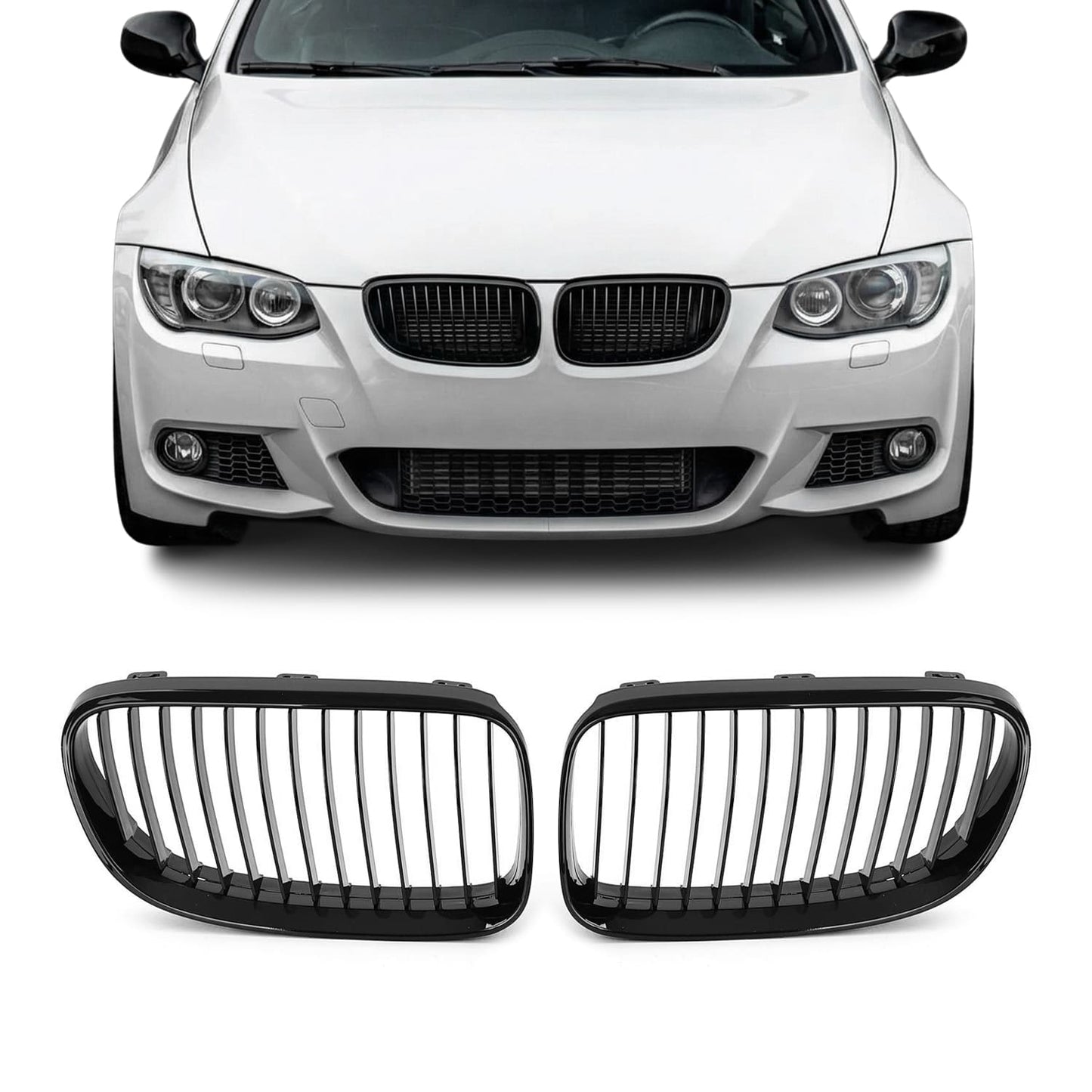 E93 / E92 LCI Gloss black single kidney grilles