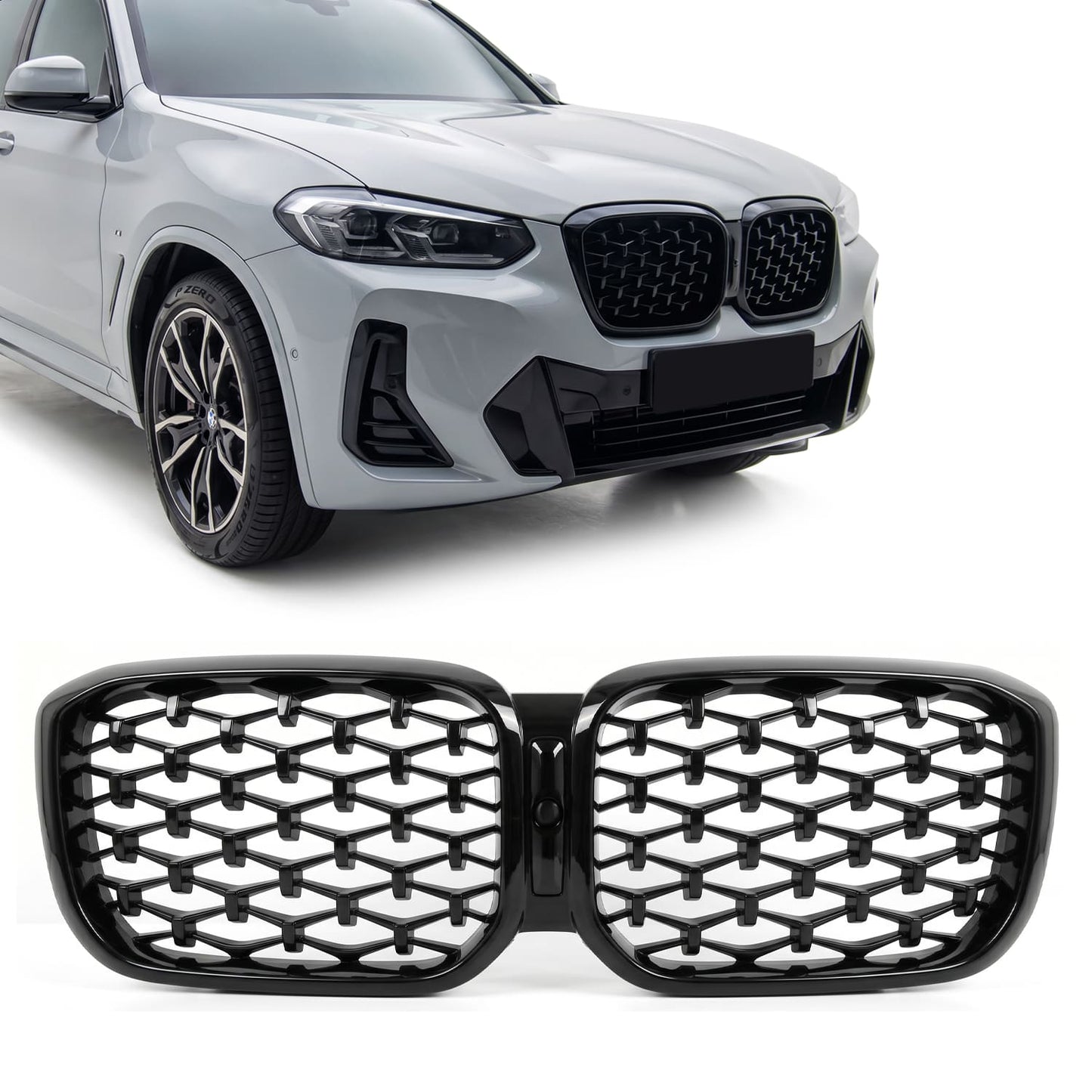 BMW G01 X3 / G02 X4 LCI Diamond Munuaiset Kiiltävän Mustat