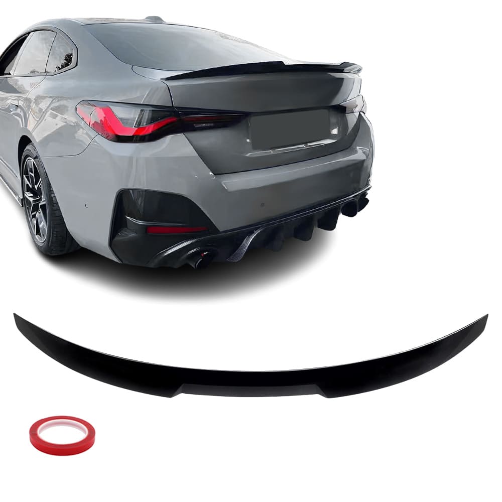 BMW G26, M4 in sleek black
 rear spoiler