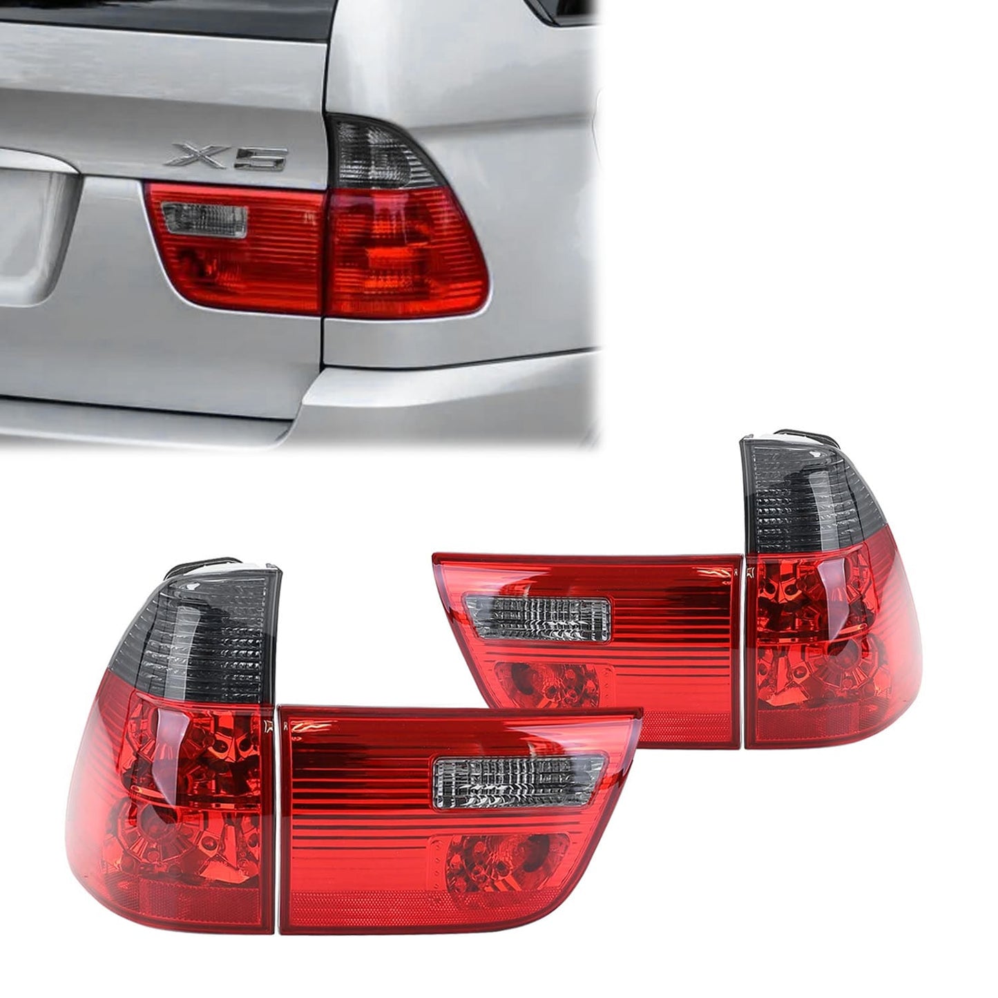 BMW X5 E53, punaharmaat takavalot