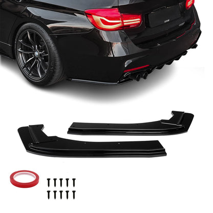 BMW F30 F31, Takapuskurin kiiltävän mustat lisäpalat, kulmasplitterit