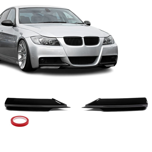BMW E90 / E91 05-08 M-sport kiiltävän mustat etupuskurin splitterit