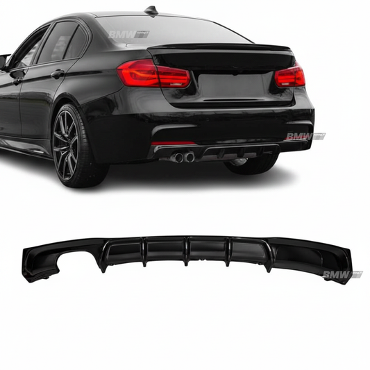 BMW F30 F31 M-Performance diffuusori M-Sport takapuskuriin, kiiltävän musta