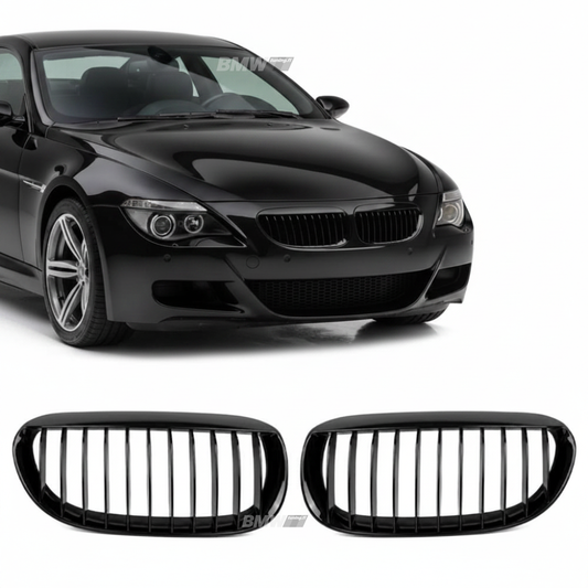 BMW E63 E64 Single Munuaiset Kiiltävä Musta