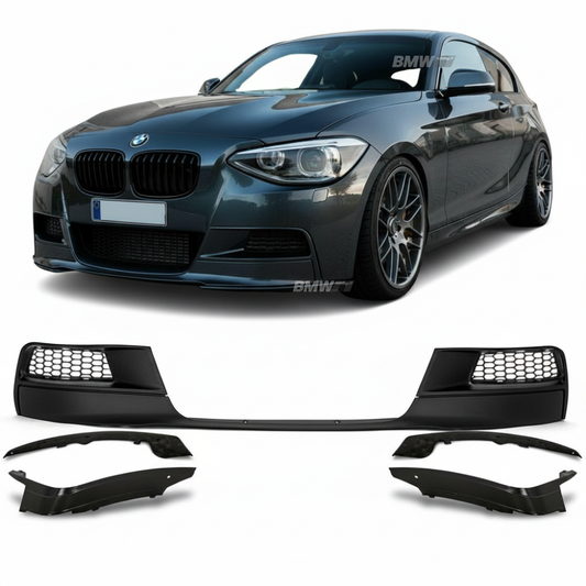 BMW F20 F21 M-sport look etupuskurin lippa mattamusta
