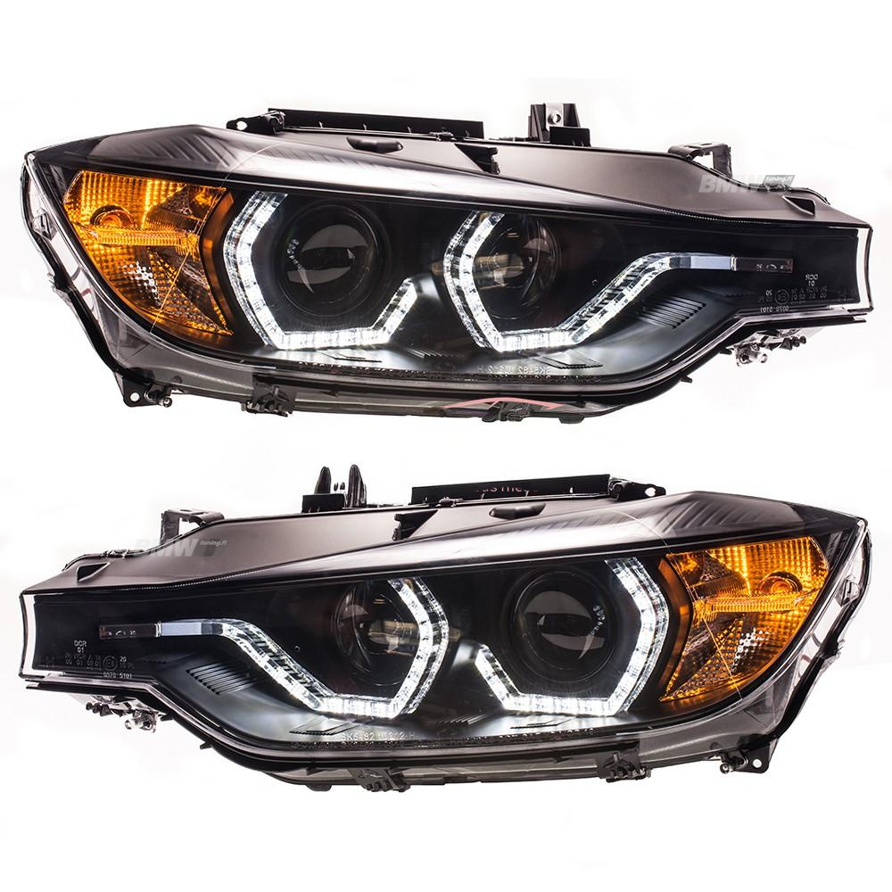 BMW F30 F31 Halogeeniajovalot DRL Musta