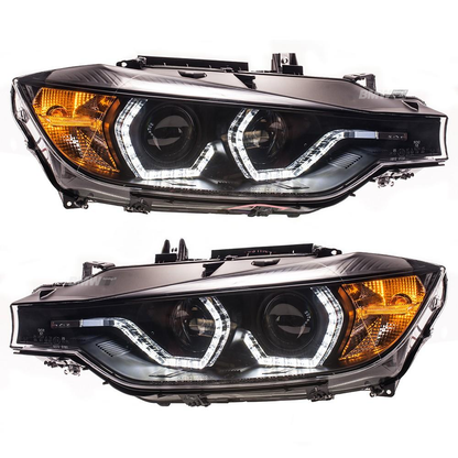 BMW F30 F31 Halogeeniajovalot DRL Musta