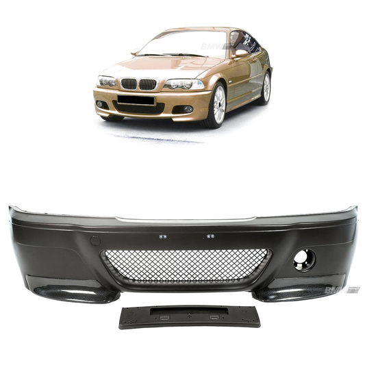 BMW E46 M3 CSL-look Etupuskuri Carbon-splittereillä