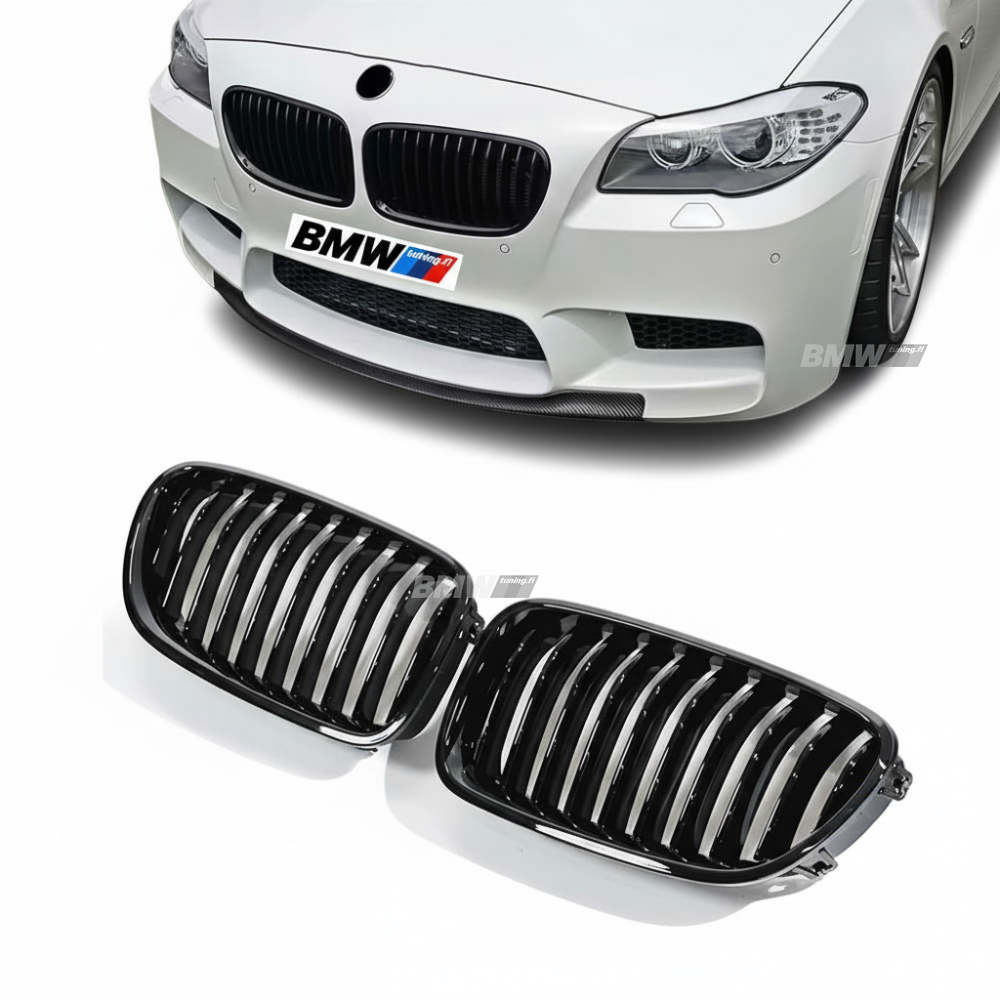 BMW F10 F11, single kiiltävän mustat munuaiset