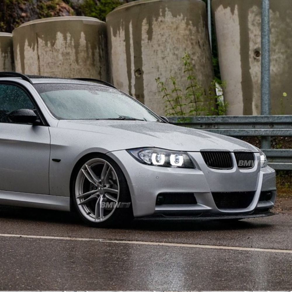 BMW E90 E91 05-08 M-Sport front bumper hockhenheim glossy black splitter front lip 
