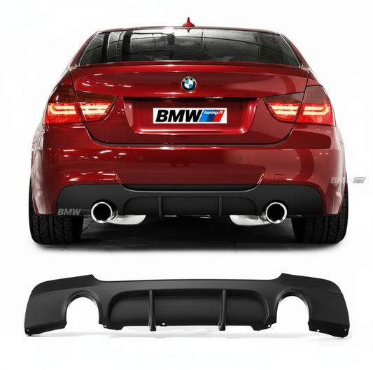 BMW E90 E91 05-11 M-Performance takapuskurin diffuusori Matta Musta
