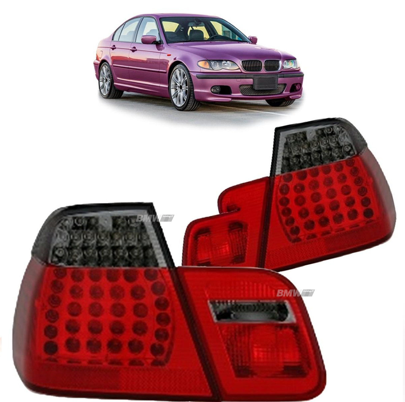 BMW E46 LED Takavalot Punaharmaat