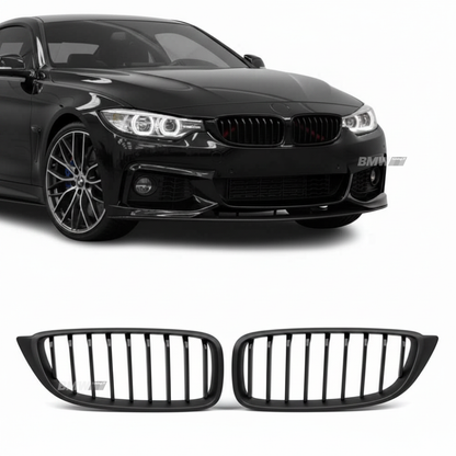 BMW F32 F33 F36 F82 F83 Single Slat Kidney Grilles Matte Black