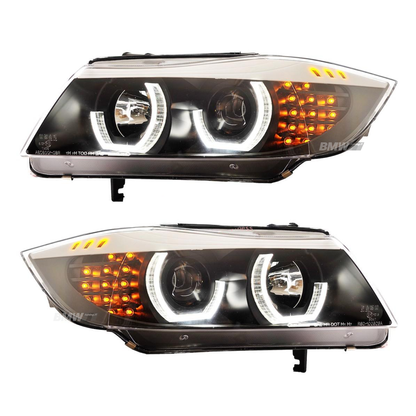 BMW E90 E91 LCI Angel Eyes Halogeeniajovalot Musta