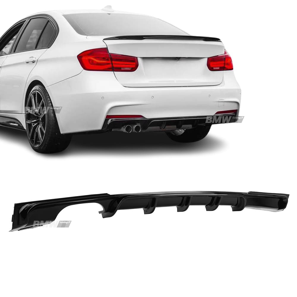 BMW F30 F31 M-Performance diffuusori M-Sport takapuskuriin, kiiltävän musta