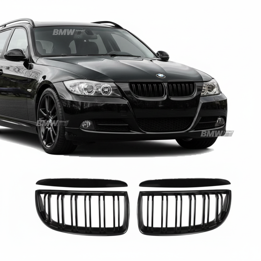 BMW E90 E91 M3-Look kiiltävän mustat munuaiset