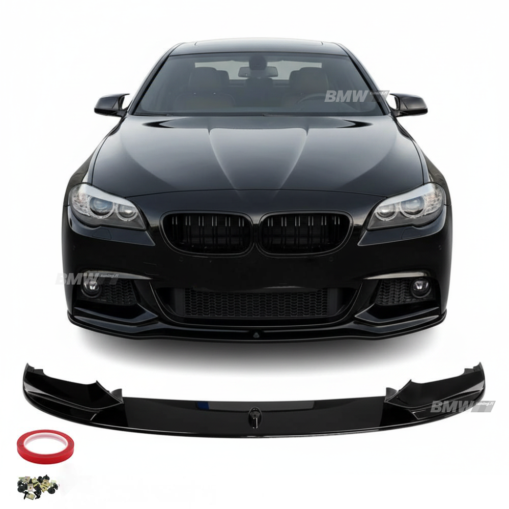 BMW F10 F11 M-Performance etuspoileri kiiltävän musta etuspoileri
