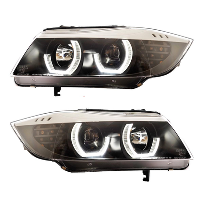 BMW E90 E91 LCI Angel Eyes Halogeeniajovalot Musta