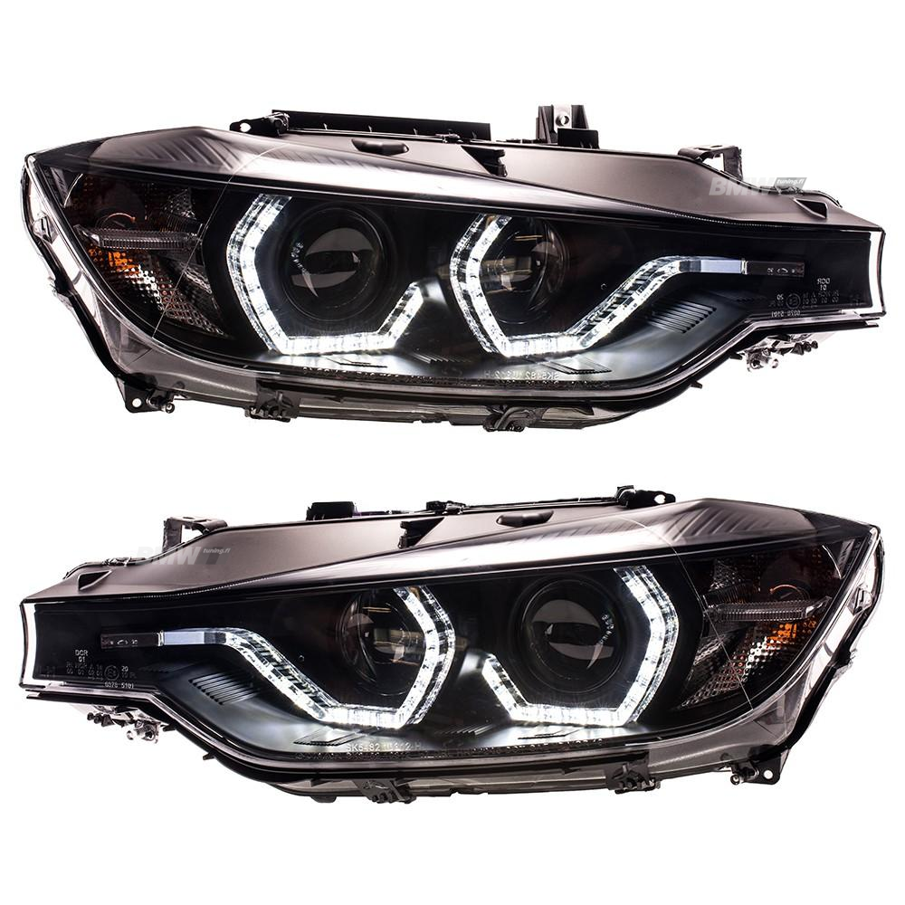 BMW F30 F31 Halogeeniajovalot DRL Musta