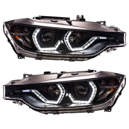 BMW F30 F31 Halogeeniajovalot DRL Musta