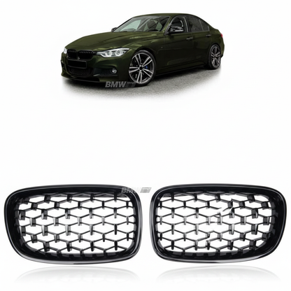 BMW F30 F31 Diamond Munuaiset Kiiltävä Musta