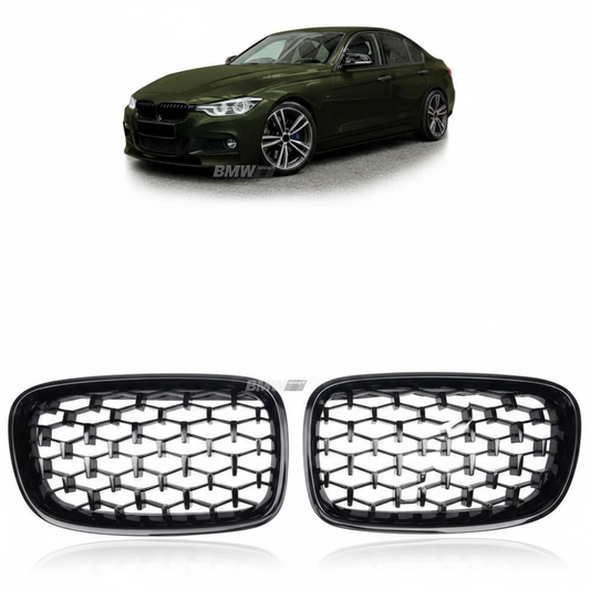 BMW F30 F31 Diamond Munuaiset Kiiltävä Musta