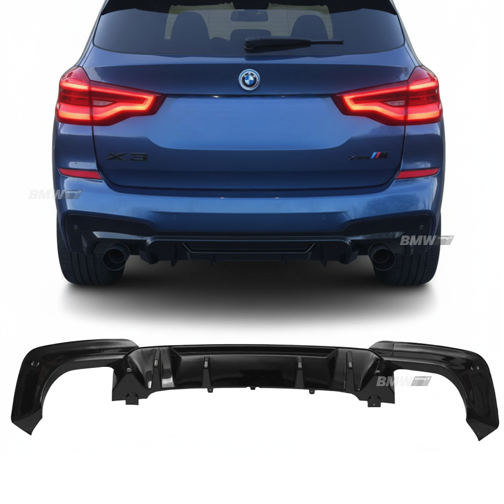 BMW X3 G01 competition style kiiltävän musta diffuusori