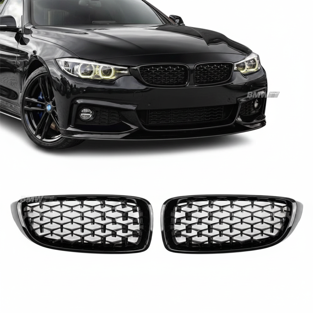 BMW F32 F33 F36 F80 F82 F83 Diamond Munuaiset Kiiltävä Musta