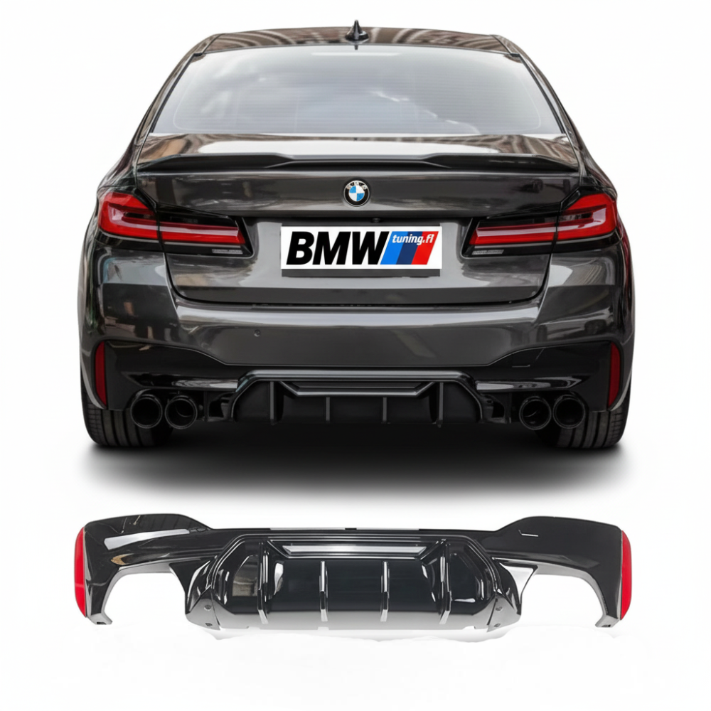 BMW G30 G31 G38, M5 Competition look diffuusori kiiltävän musta