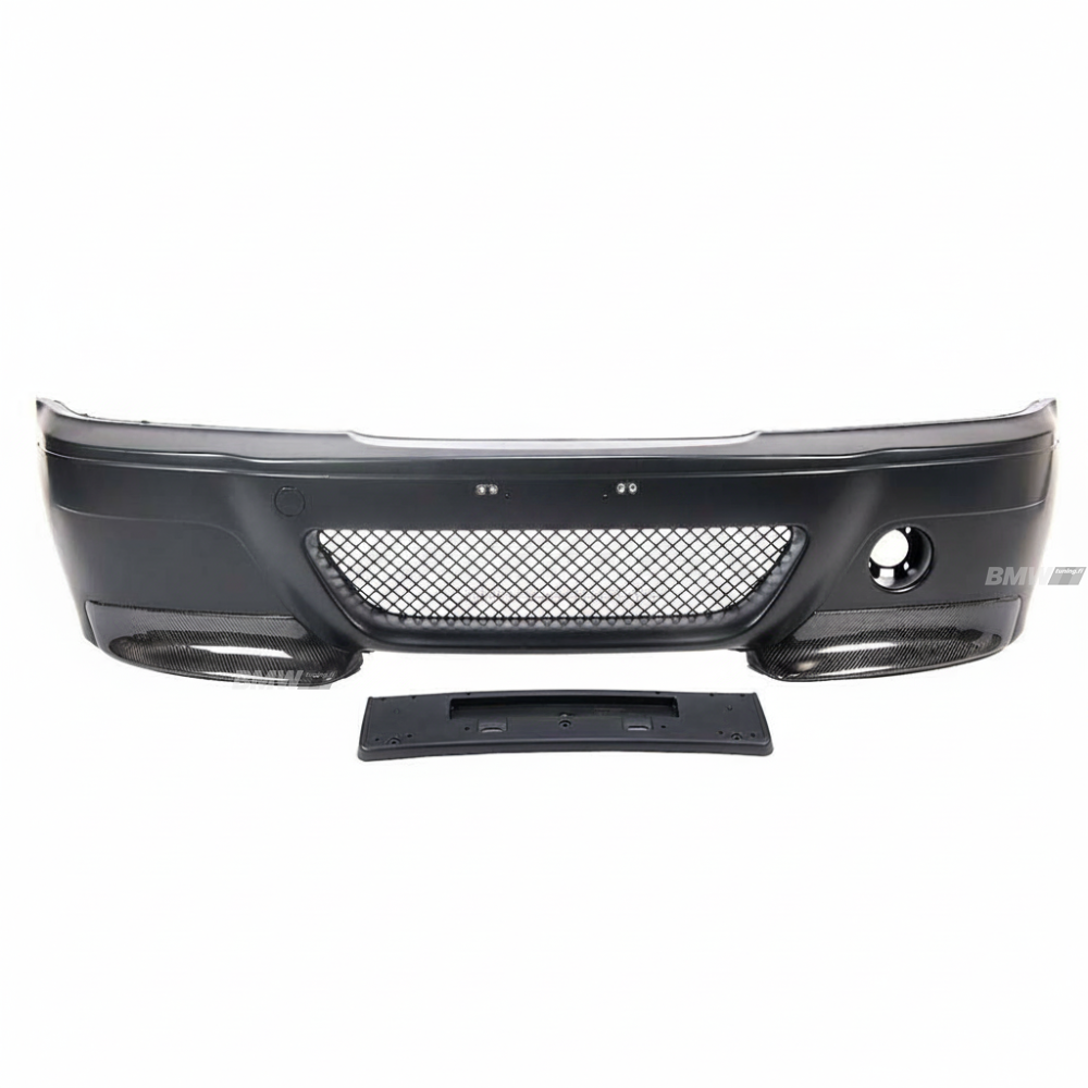 E46 M3 CSL-look Etupuskuri Carbon-splittereillä