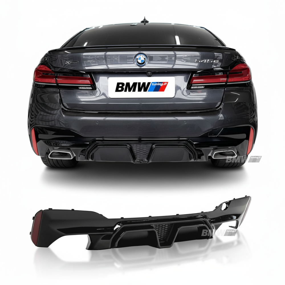 BMW G30 G31, M5 CS takapuskurin diffuusori kiiltävän musta